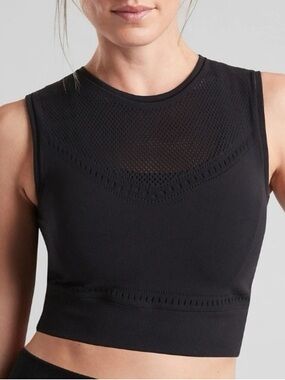 Athleta Black Pavana Seamless Crop Tank Top